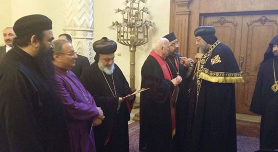 Pope Tawadros receives heads of Christian denominations