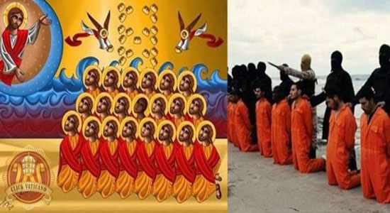 Coptic icon drawn to the 21 martyrs of Libya