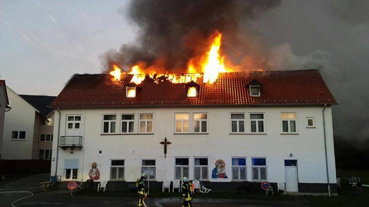 Fire at the monastery of St. Anthony in Germany