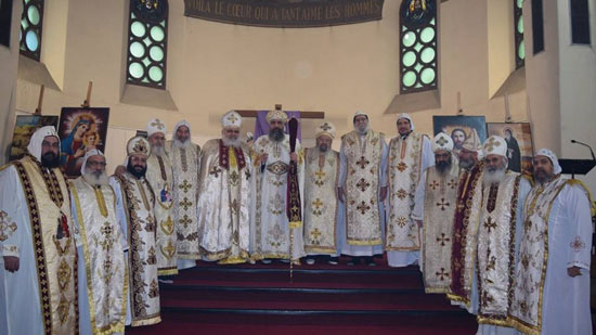 Coptic priests in France celebrate the Holy Mass