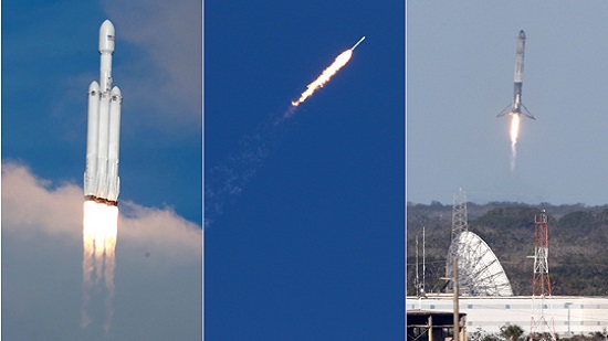 SpaceX Falcon heavy rocket blasts off from Florida in debut test flight