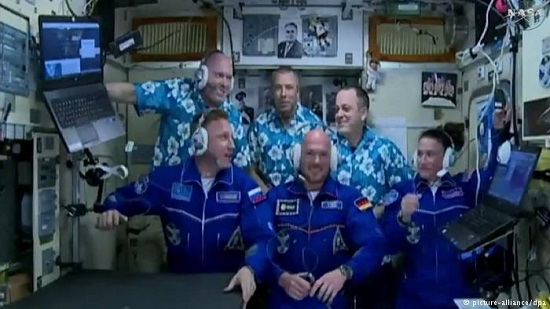 Astro-Alexs first inflight call from space