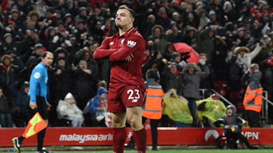 Sub Shaqiri strikes twice as Liverpool see off United