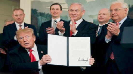 Trump formally recognizes Israels sovereignty over Golan Heights