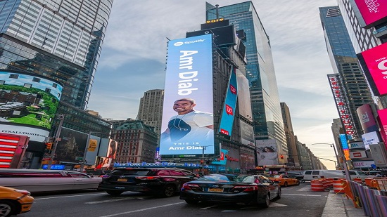 Amr Diab becomes first Arab singer to have billboards in Times Square in celebration of his achievements
