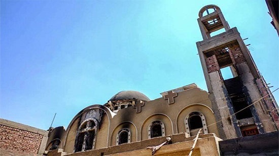Bishop of Minya opens a restored Church that was destroyed by the MB