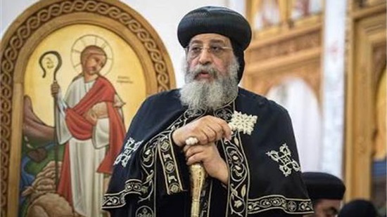 Pope Tawadros delivers his weekly sermon without the presence of the people