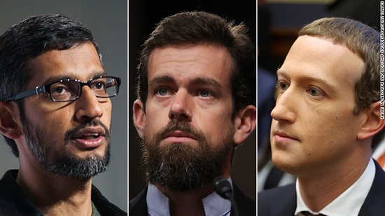 CEOs of Facebook, Twitter and Google set to be grilled in Senate hearing