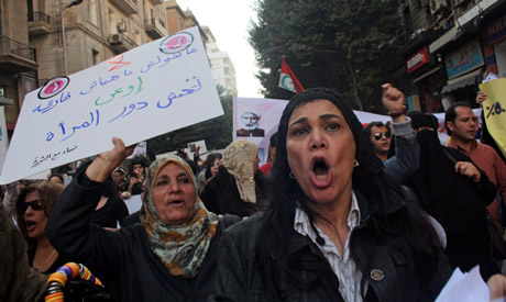 Women's rights groups march to Egypt presidential palace, Thursday