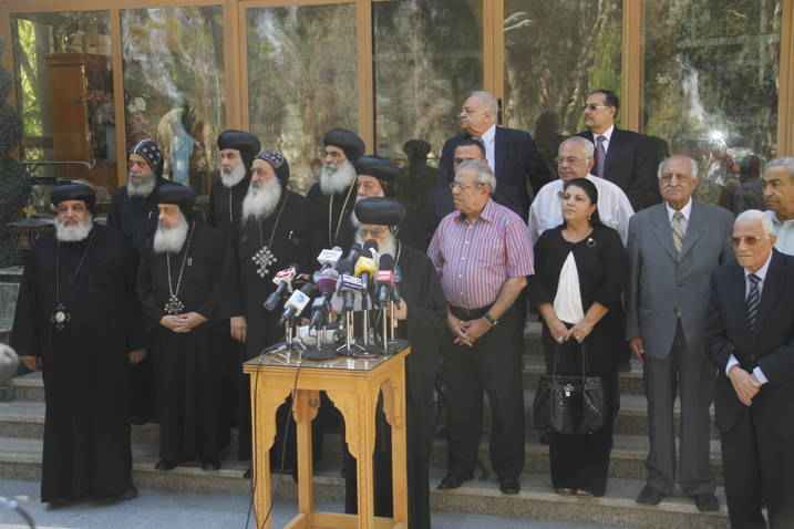 Shafik thanks Abba Pachomius for his wise leadership of the Church