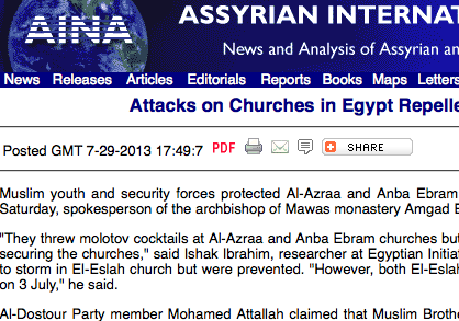 Attacks on Churches in Egypt Repelled By Residents, Security Forces