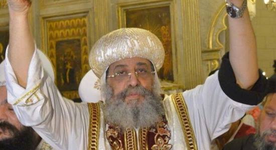 Pope Tawadros holds mass in the forty-days anniversary of his mother's departure