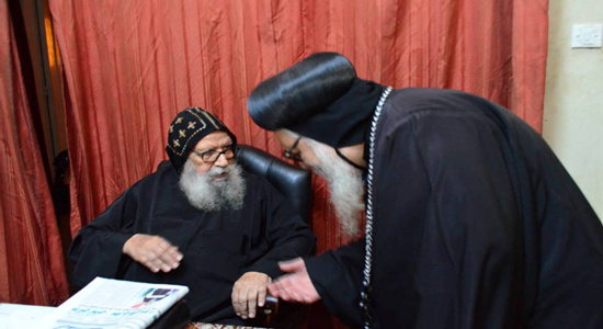 Bishop of Mallawi visited the sick bishop of Minya