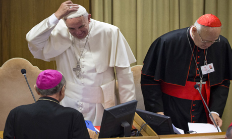 Pope urges Church to move forward as gay issue overshadows synod