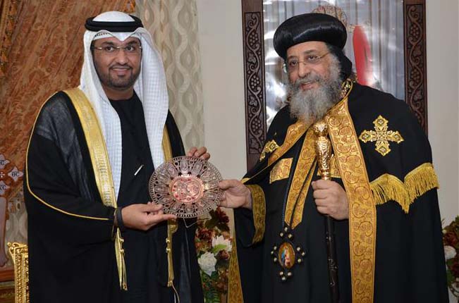 Pope Tawadros II awards UAE’s Sultan Al Jaber Shield of Coptic Church