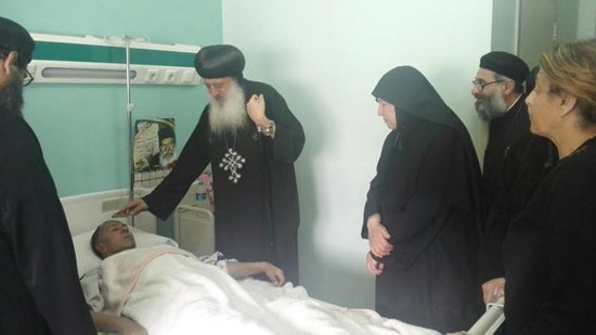 Bishop of Tanta visits the victims of the explosion of St. George Church