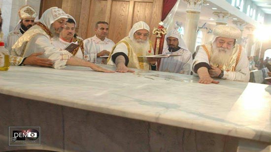 Bishop of Aswan consecrates the alter at St. Mary Church in Khatatba