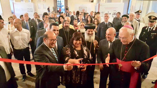 Egypt s Minister of Culture participates in the opening of an exhibition of Coptic icons in Rome 