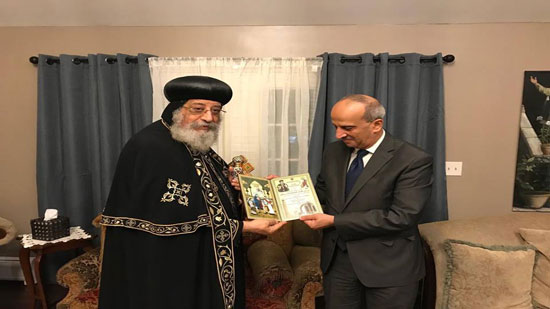 Pope Tawadros receives Ambassador of Egypt to Ethiopia in New Jersey