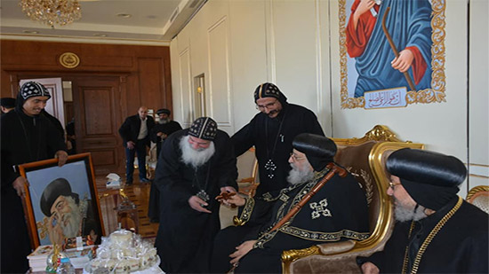 A delegation of St. George Monastery in Rizigat to congratulate Pope on Christmas