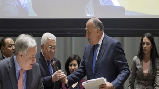Egypts Shoukry discusses Mideast peace with UN head in New York
