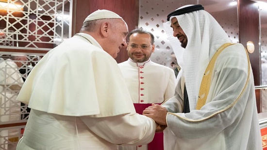 Abu Dhabi Crown Prince receives Pope Francis and Sheikh of Al-Azhar
