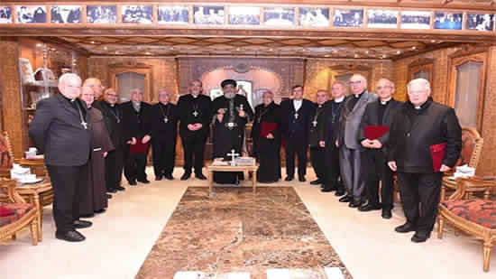 Pope Tawadros receives delegation of Latin Bishops