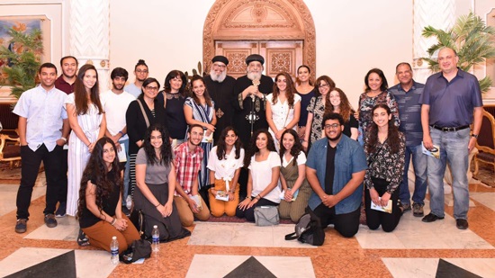 Coptic youth from Los Angeles visit Pope Tawadros in Cairo