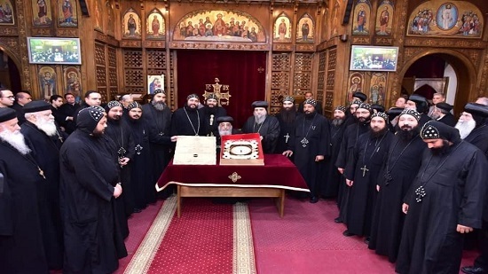 Pope Tawadros receives monks of St. Moussa Monastery 