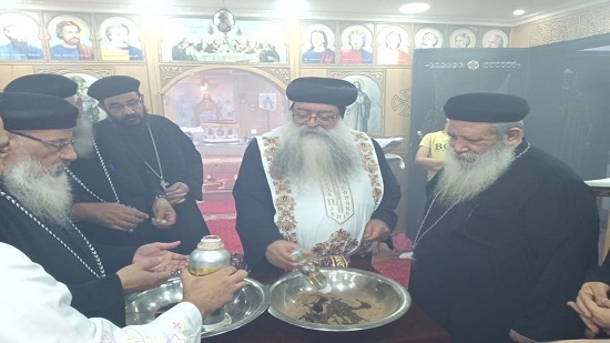 Bishop Takla perfumes the remains of St. Takla Haymanot the Abyssinian
