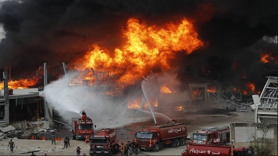 Huge fire breaks out at Beirut port a month after explosion
