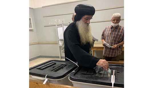 Coptic bishops cast their vote in the Parliamentary elections
