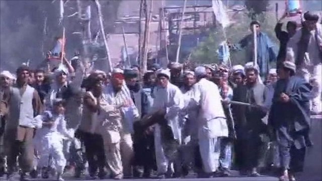 Afghanistan: Kandahar protest at Koran burning
