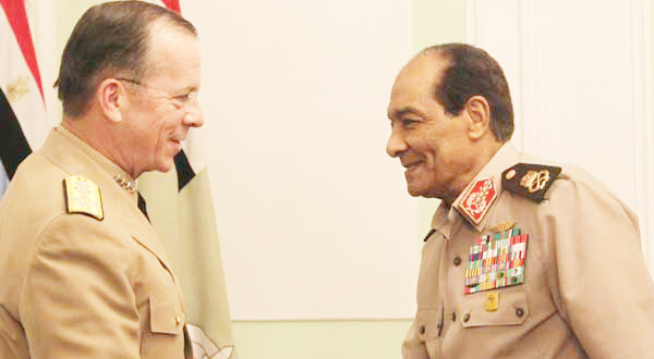 US military chief reaffirms support for Egypt army, evades question on military trials	