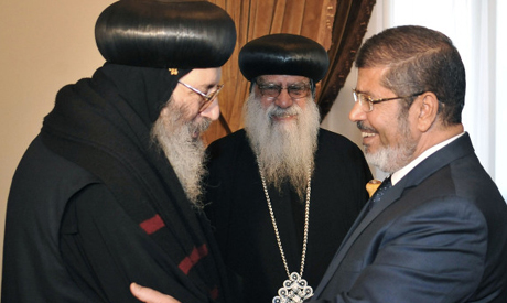 President-elect Morsi receives acting pope of Egypt's Coptic Church