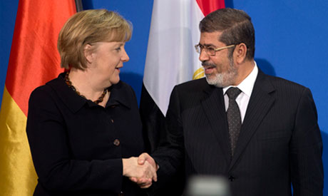 At Berlin presser, President Morsi plays down anti-Jew rhetoric